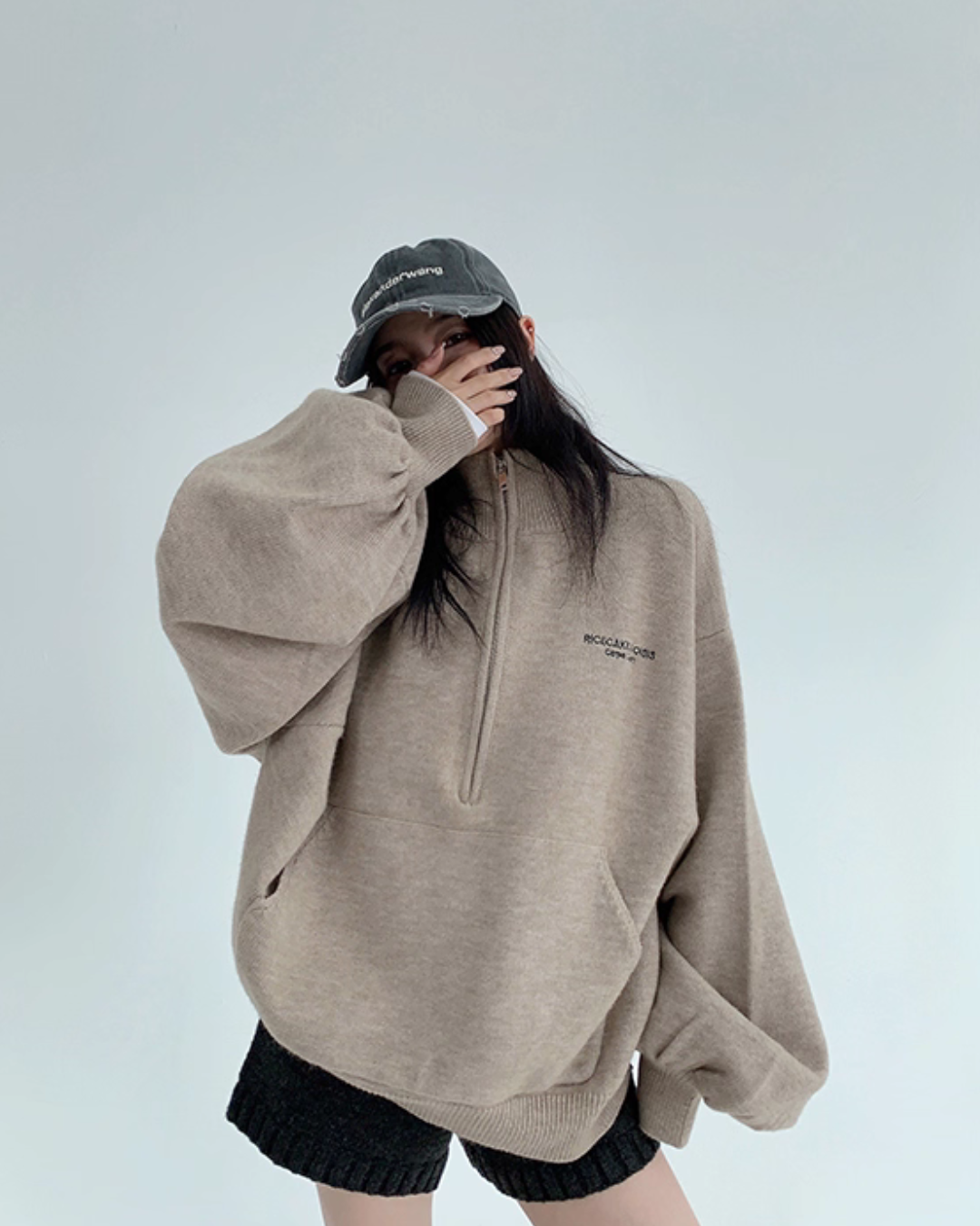Half-Zip Sweatshirt Top YLS1009