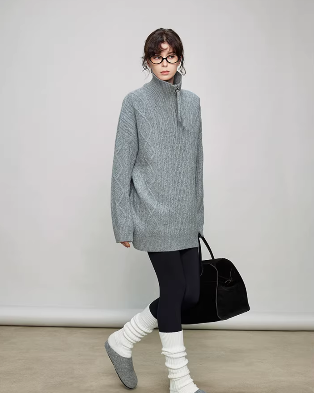 Half-Zip Cable Knit TEO0007