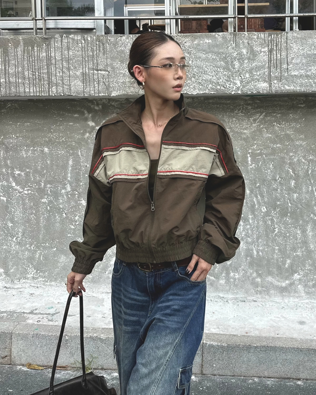 Cropped Color-Block Track Jacket WWP0015