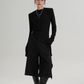 Asymmetry Crew Neck Tops SRS0331