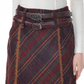 Slim Dark Red Plaid Skirt ZZF0341