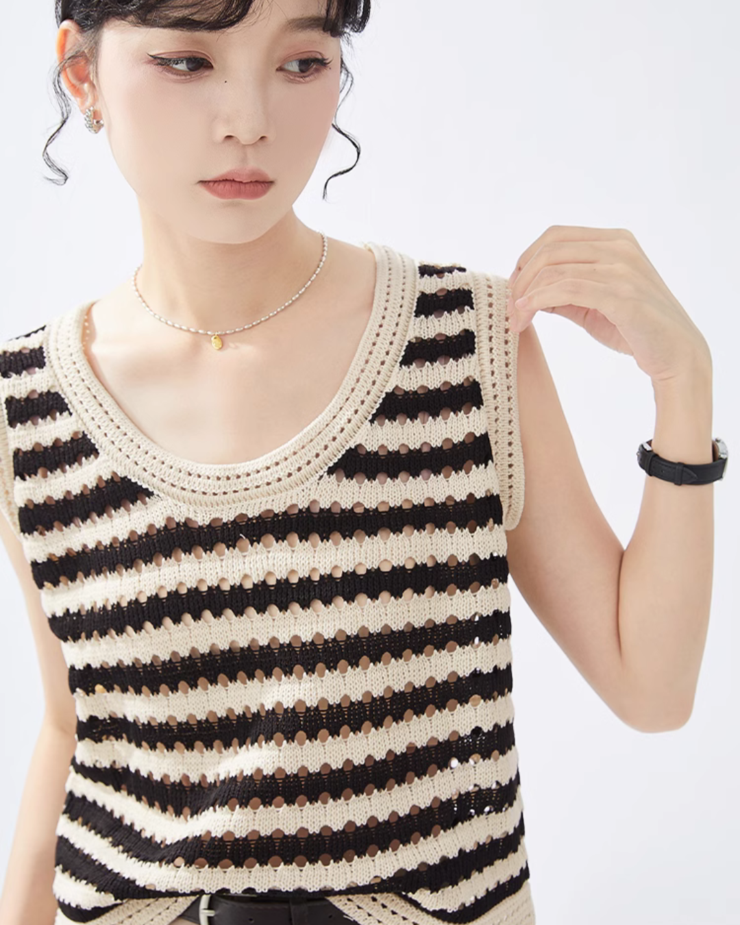 Striped Knit Tank Top GIR0002