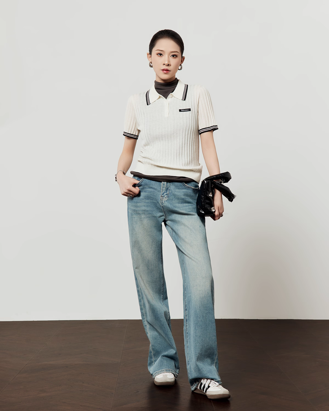 Polo Collar Knit Top LLA0489