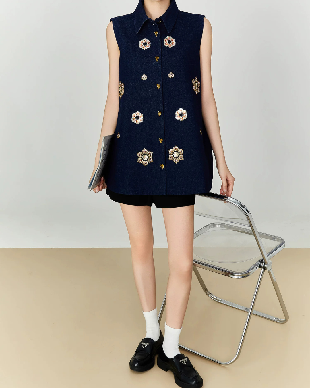 Flower Bijou Flare Silhouette Vest FER0340