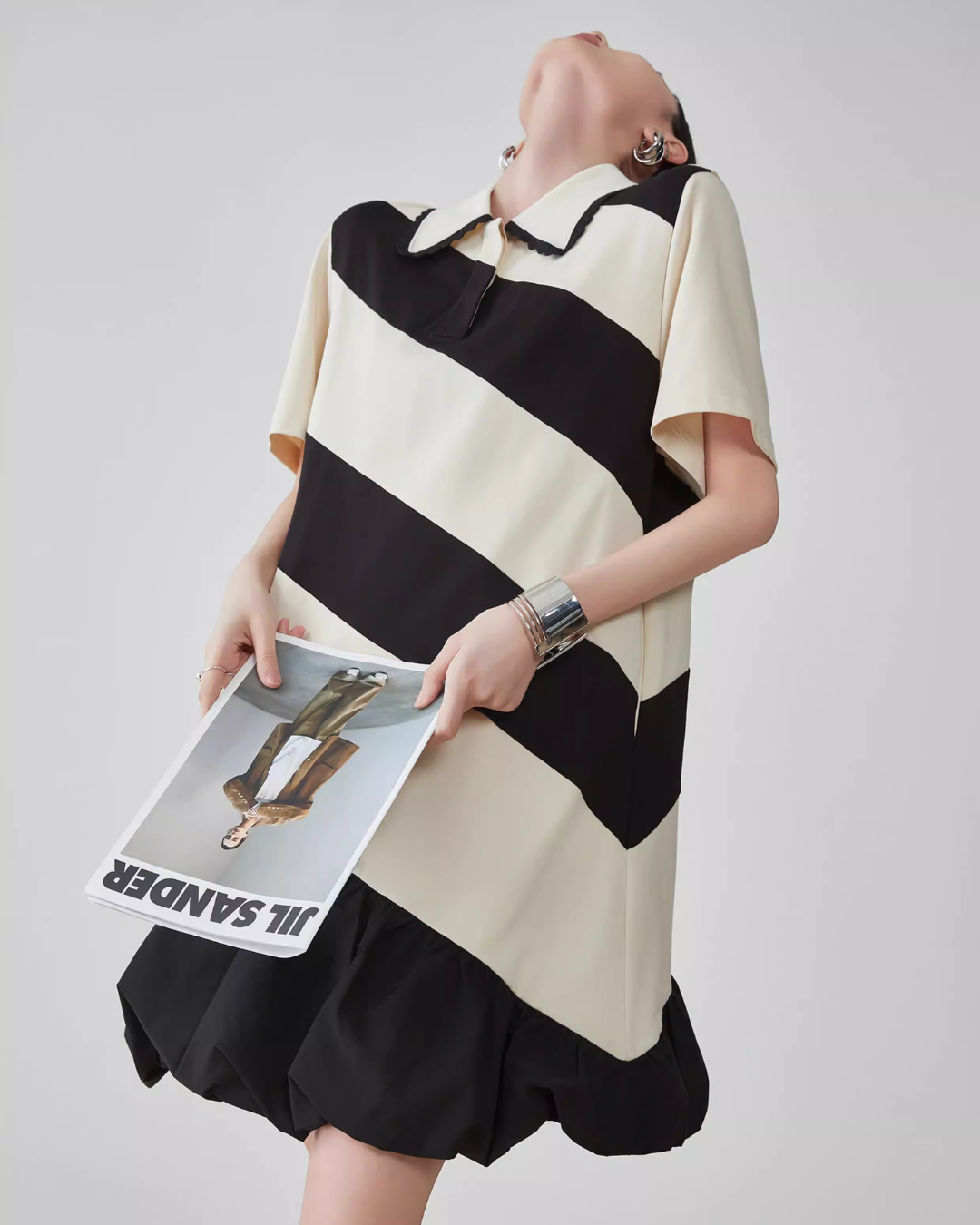 Polo Collar Color-Blocking Dress FER0112