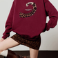 Tiger Tail Sweatshirt / Leopard Mini Skirt LLA0635