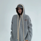 Stripe Relaxed Knit Hoodie YLS0999