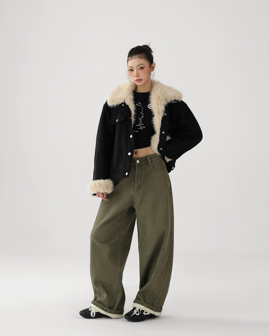 Curved Loose Wide Pants ACS0323