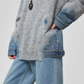 Denim Patchwork Crew Neck Top FER0056