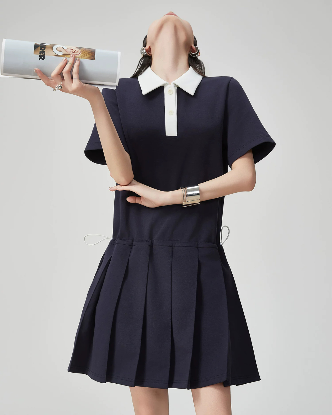 Pleated Cleric Polo Dress FER0207