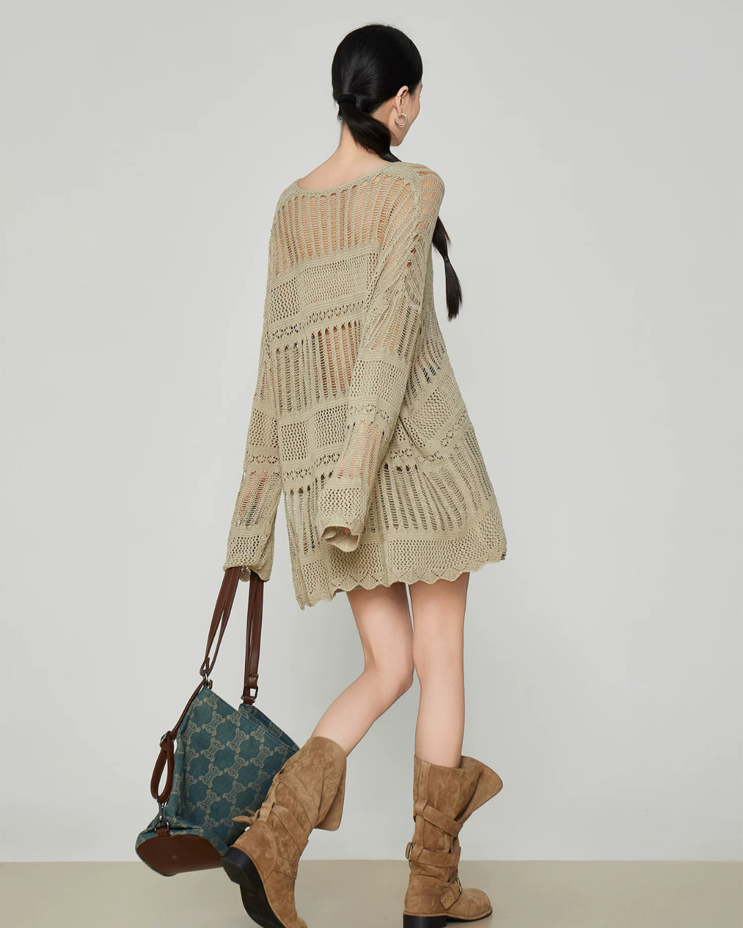 Sheer Oversized Knit Top FER0361