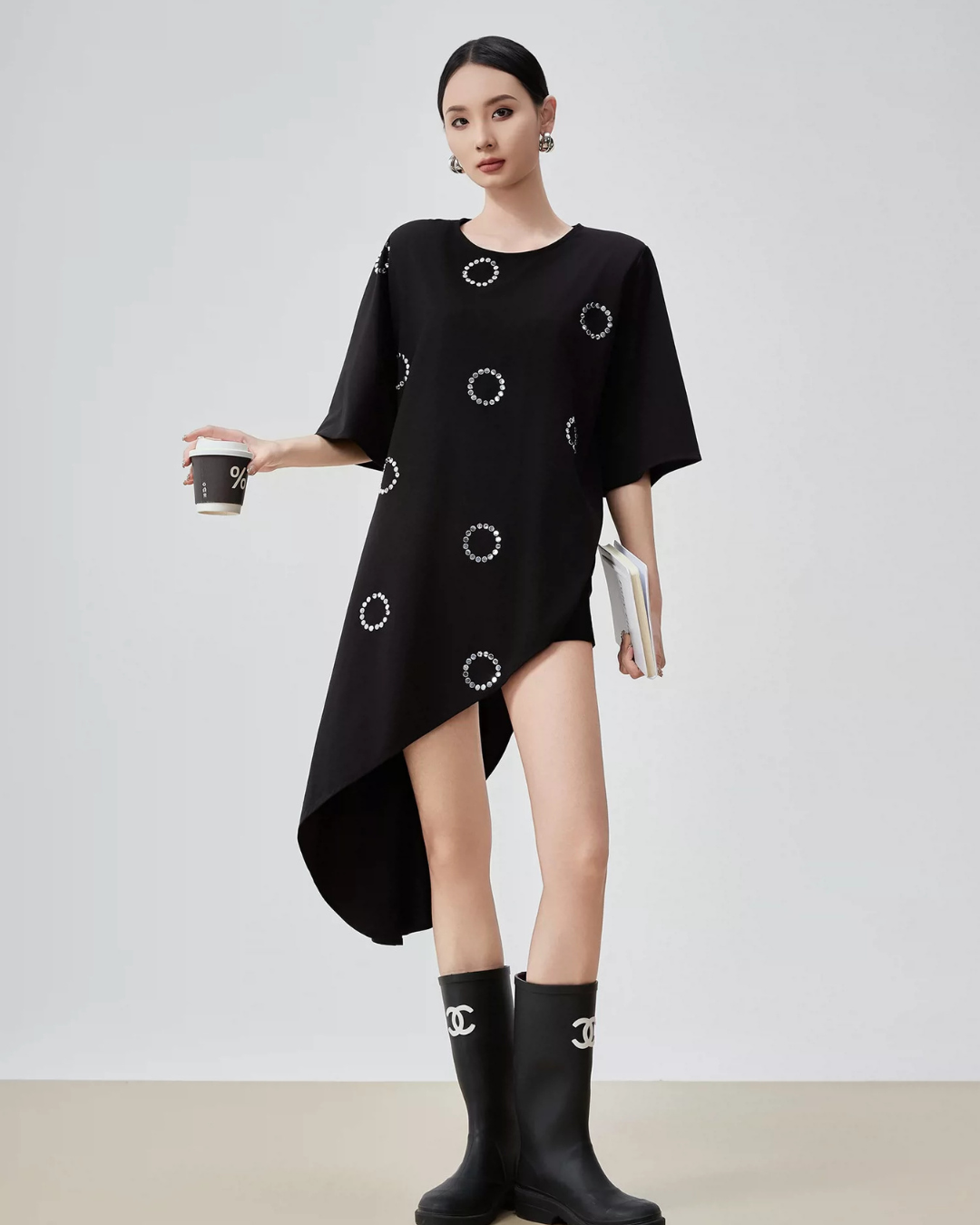 Asymmetry Round-Neck T-Shirt Dress FER0131