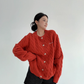 Round Neck Cable Knit Cardigan YLS0978