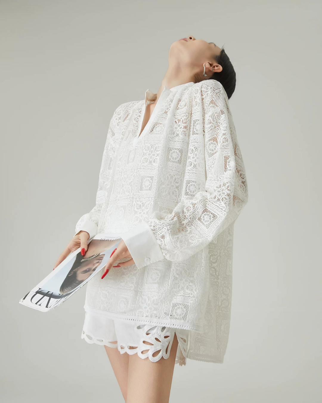 Patchwork Lace Shirt / Shorts FER0130