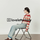 Red Striped Jacquard Knit LLA0549