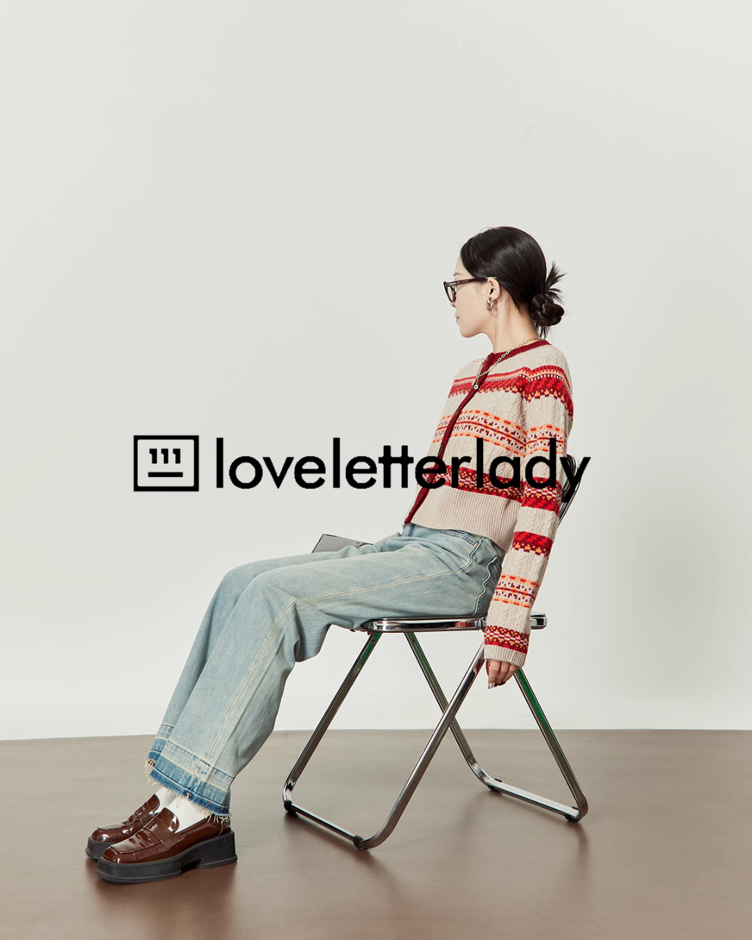 Red Striped Jacquard Knit LLA0549