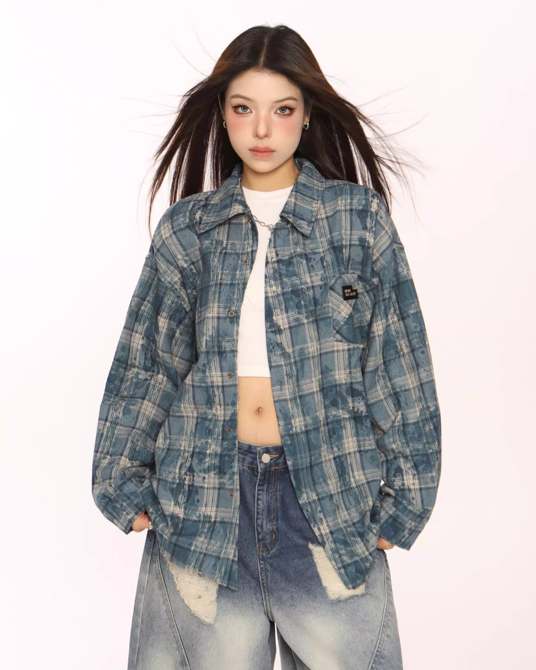 Retro Plaid Distressed Shirt BGS0044