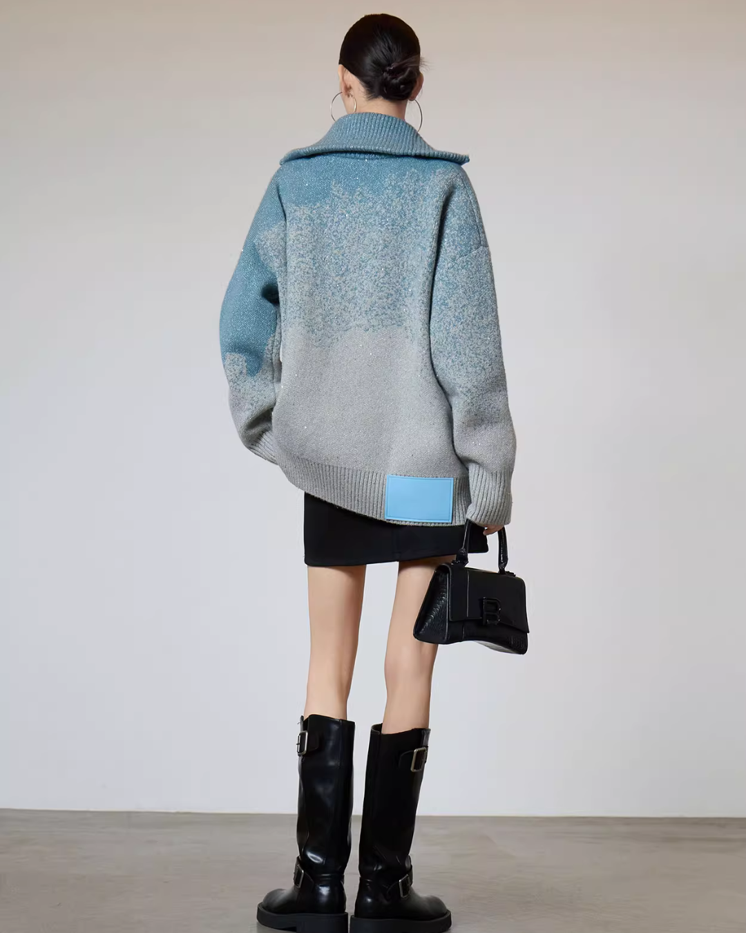 Half-Zip Gradient Knit Top SUY0006