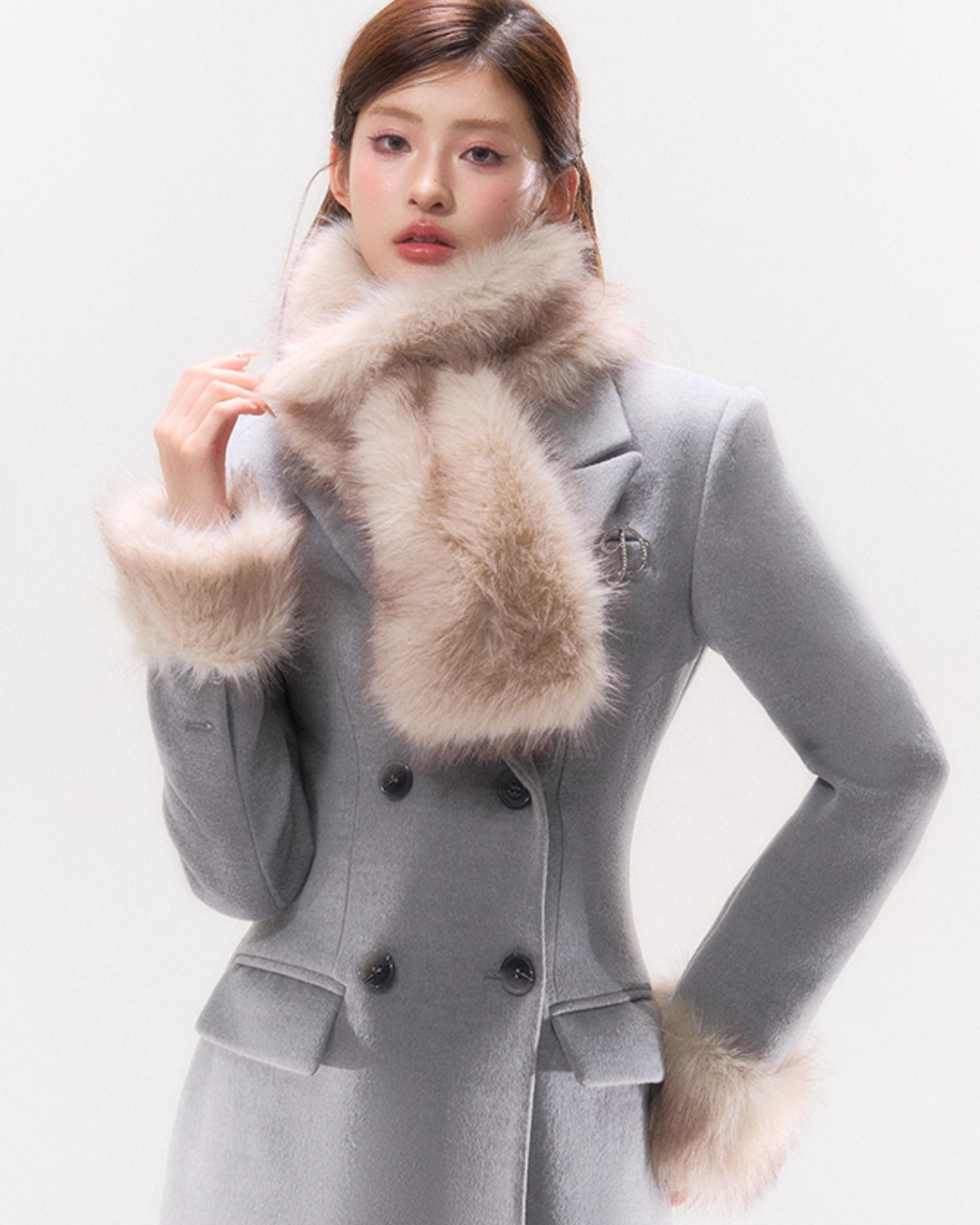 Wool Double Breasted Woolen Coat HID0002