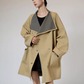 Khaki Plaid Patchwork Trench Coat  SUY0005