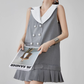 Double-Button Flare Mini Dress FER0093