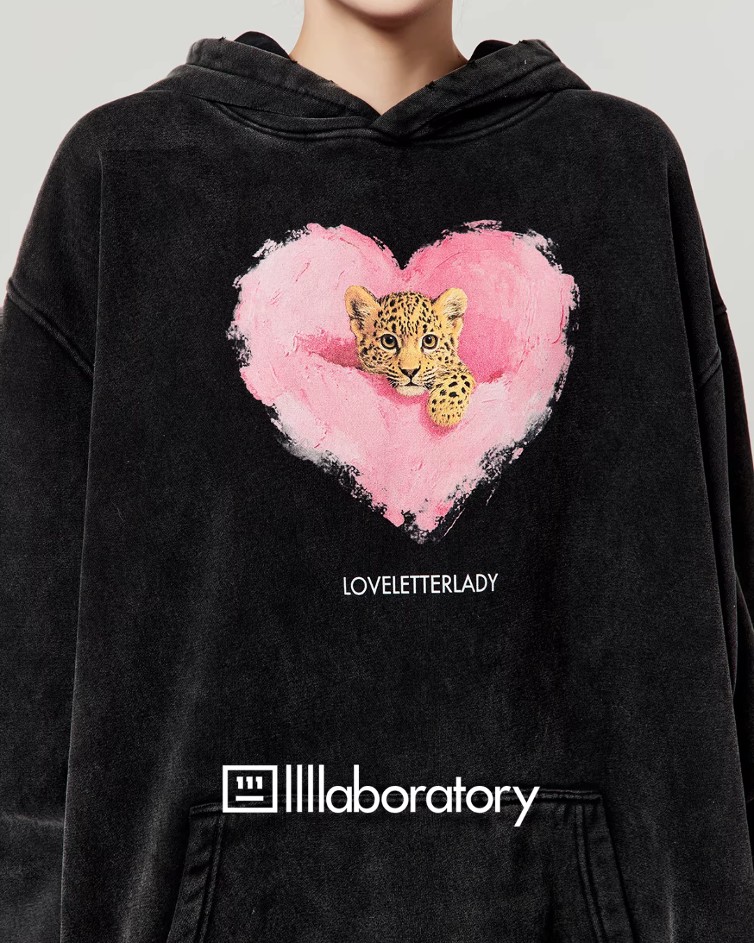 Heart Tiger Retro Hoodie / Pink Mini Skirt LLA0594