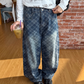 Retro Plaid Curved Knife Jeans CYE0035