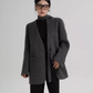 Collarless Wool Coat with Choker SRS0393