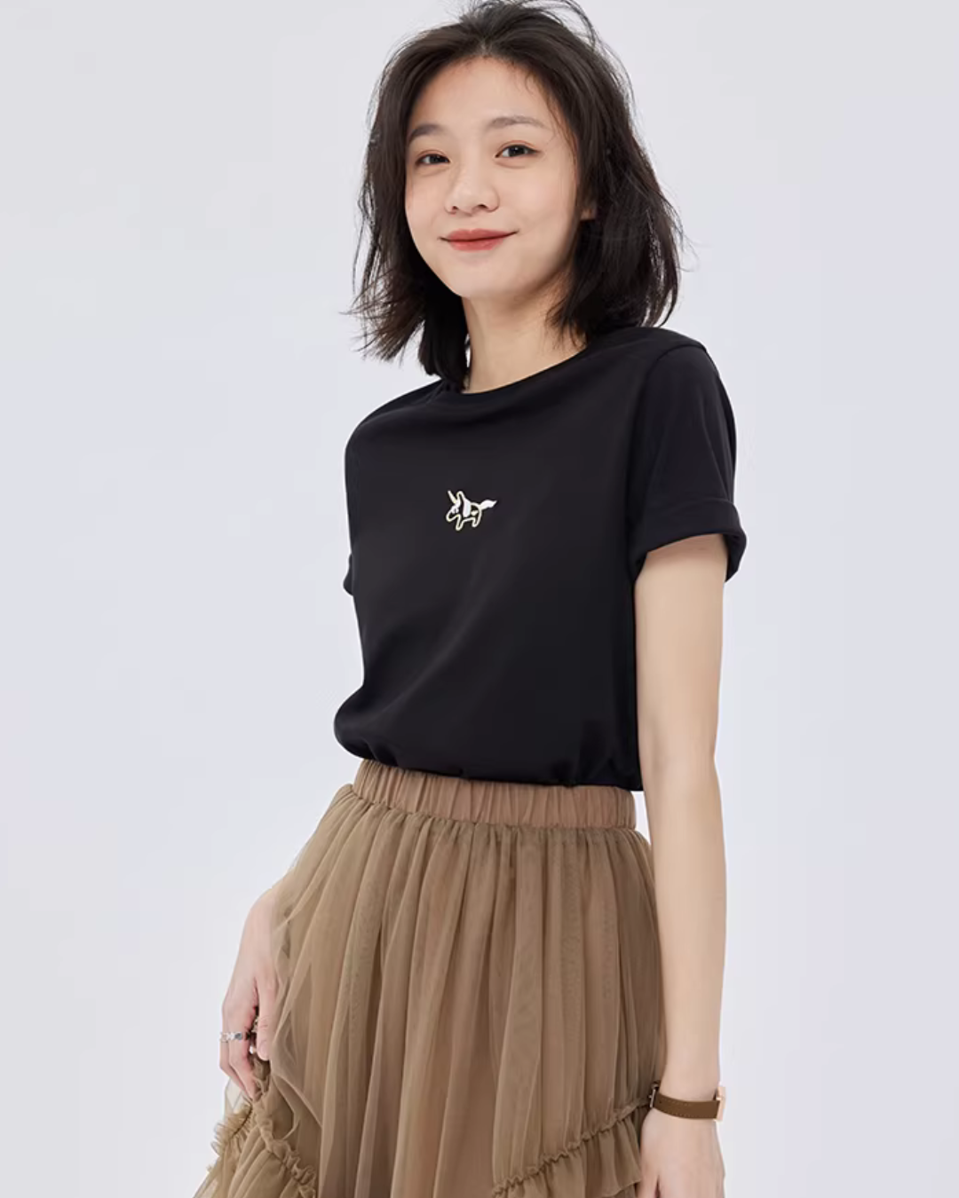 Ruffled Mid-Length Skirt SHN0028