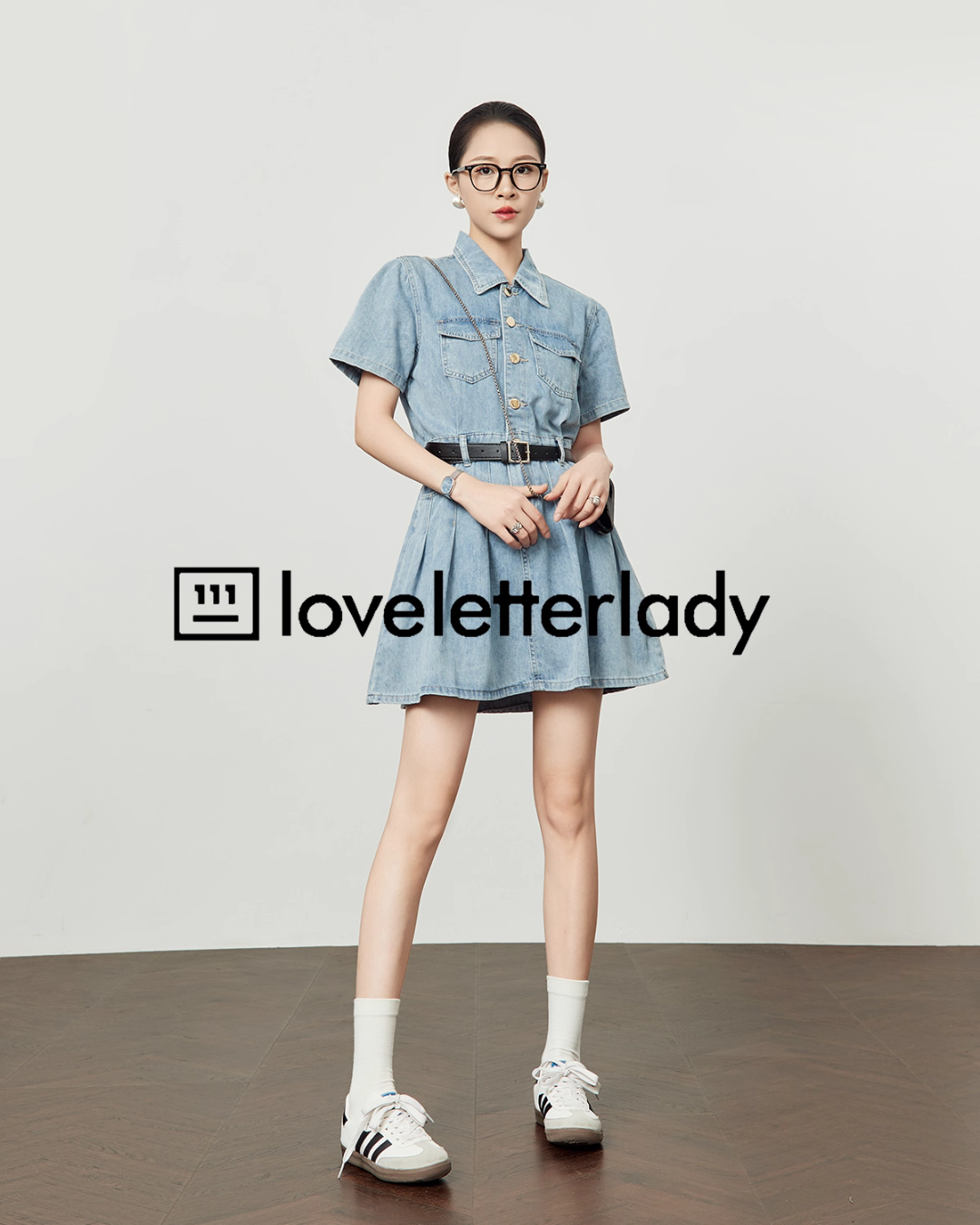 Denim Shirt Flare Dress LLA0508