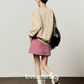 Cute Cat Print Sweatshirt / Pink Mini Skirt LLA0654