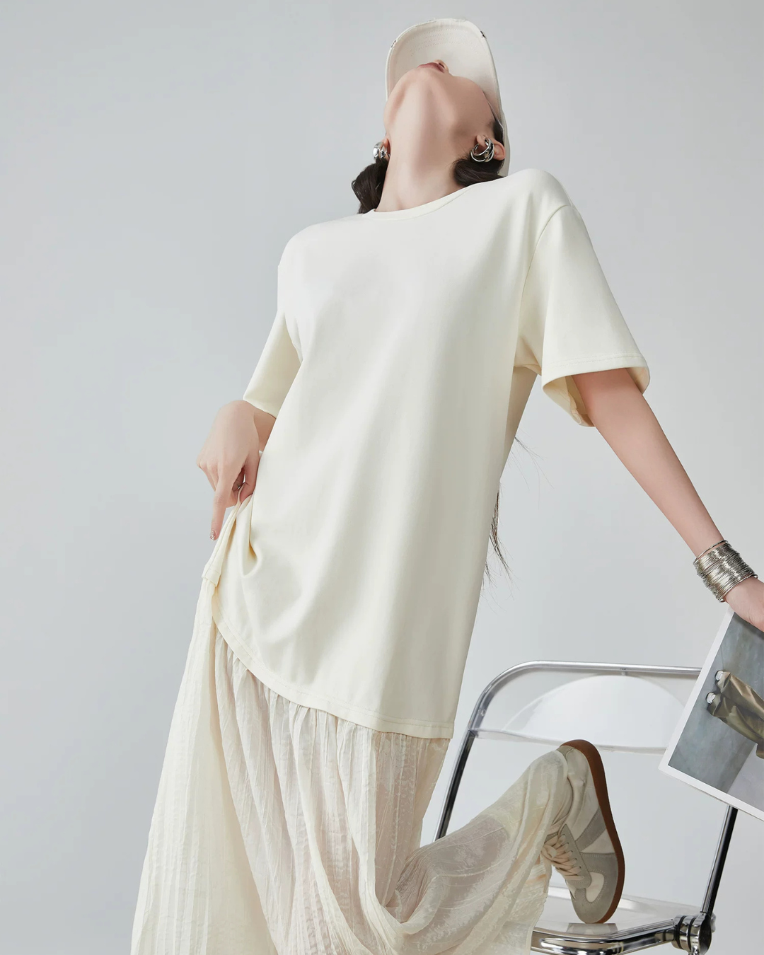 Sheer Pleated Docking Dress FER0165
