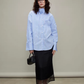 Rose Stripe Loose Shirt TEO0011