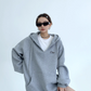 V-Neck Loose Sweat Hoodie YLS0046