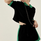 Black & Green Retro Tops / Shorts LLA0013