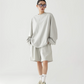 Loose Silhouette Long Sleeve Top / Wide Half Pants ACS0249