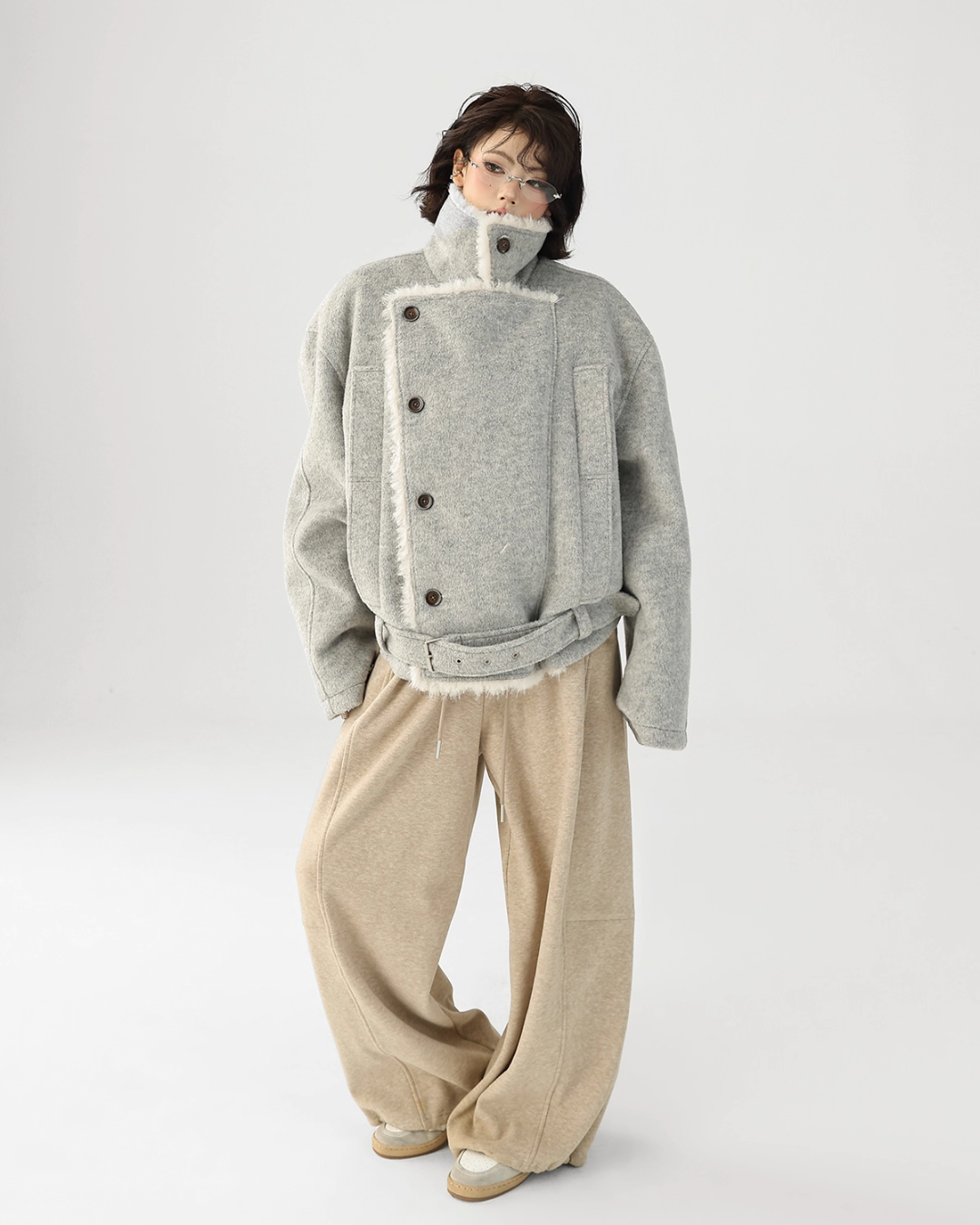 Fur Collar Trench Coat  ACS0346