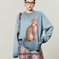 Leopard Print Oversized Sweatshirt / Leopard Mini Skirt LLA0666
