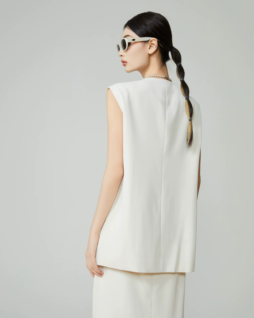 Front Layered Vest / Straight Long Skirt FER0271