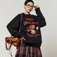 Chocolate Print Sweatshirt / Checkered Skirt LLA0641