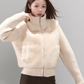 Stand Collar Fur Knit Jacket WDB0005