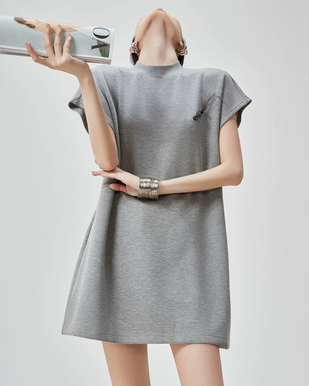 Mock Neck T-Shirt Dress FER0141