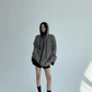 Thin Striped Knit Hoodie YLS1001