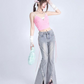 Lace-Up Flared Denim Pants 1SH0003