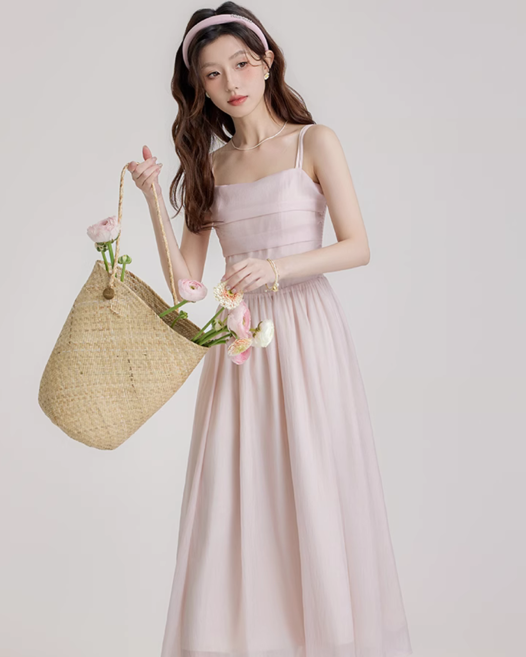 Pastel Pink Camisole Dress LSN0013
