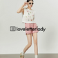 White Round Neck Sleeveless / Pink Shorts LLA0217