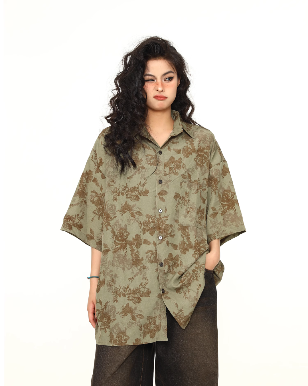 Vintage Floral Loose Shirt WDZ0011