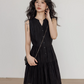 Key Neck Chiffon Sleeveless Dress VAS0118