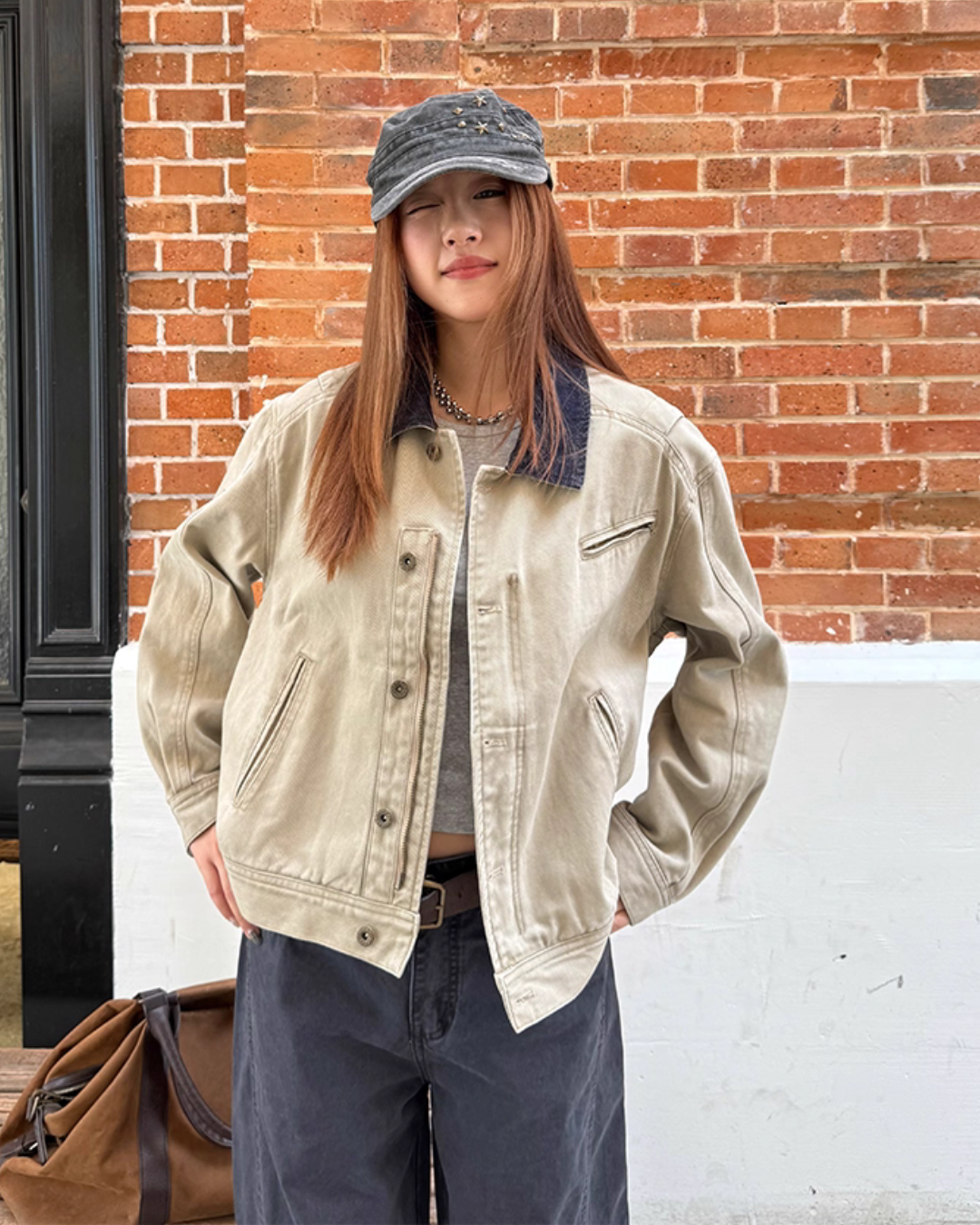 Denim Collar Work Jacket CYE0062