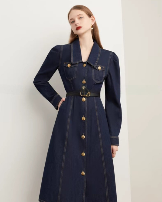 Vintage Slim-Fit Denim Dress DPY0081